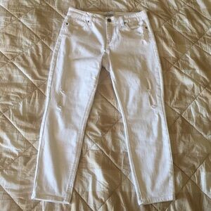 Pistola White Distressed Cropped Skinny Jeans Size 29